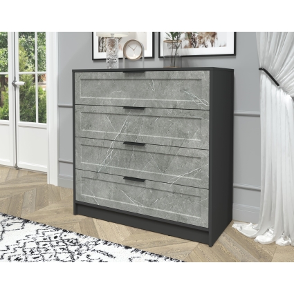 Kомод Тренд КТ-К100 (Антрацит ЛДСП/ Керамика ЛМДФ) Ш1000 В1020 Г451 Kомод Тренд КТ-К100 (Антрацит ЛДСП/ Керамика ЛМДФ) Ш1000 В1020 Г451